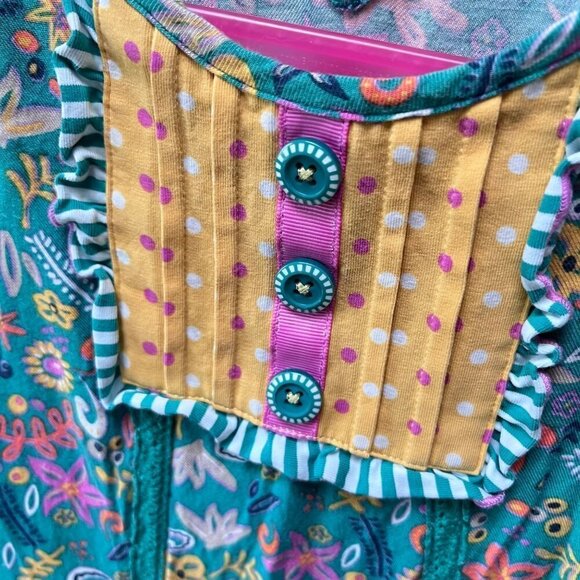 Matilda Jane Make Believe To The Castle Floral Green Dress‎ Girls Sz 6 - Picture 5 of 5